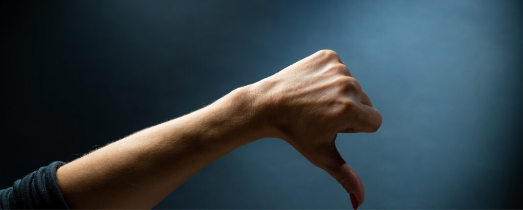 thumb down